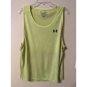 Under Armour Heatgear Tech Tank Top Women's LG G G Light Lime Green Fitted